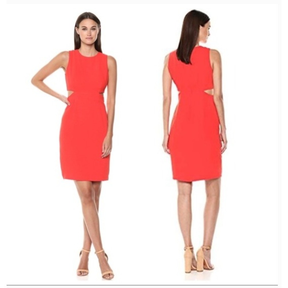 Trina Turk Helena Orange Sleeveless Side Cut-Out Sheath Dress TT185014 Womens